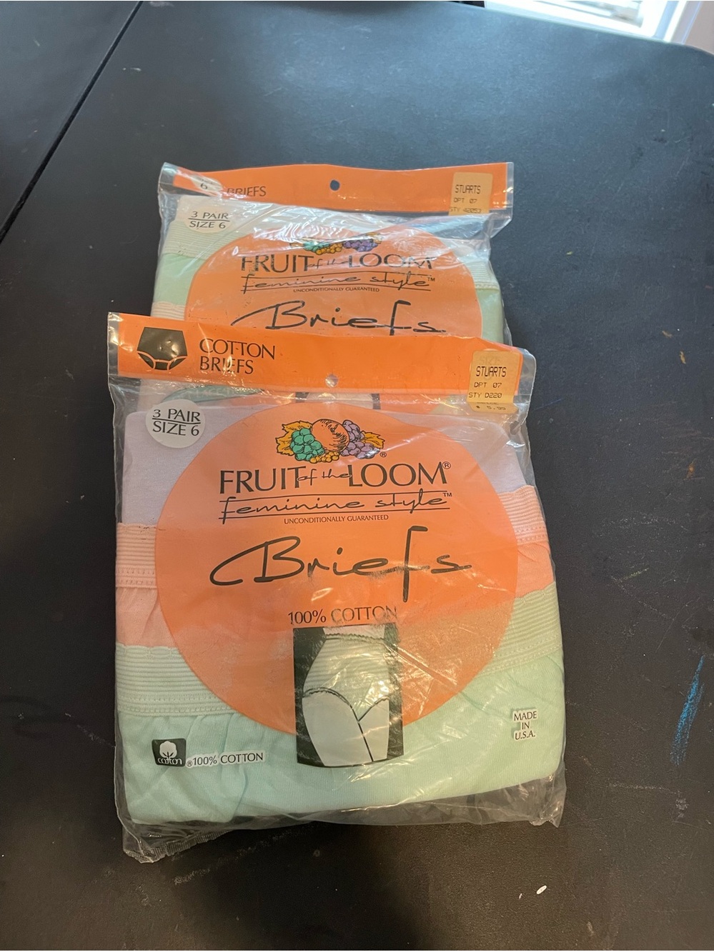Vintage fruit of the loom size 6 panties 2 pack of 3